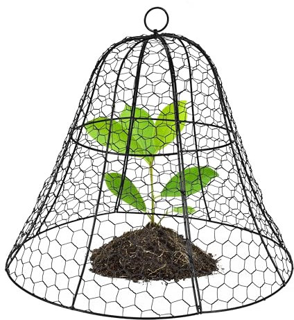 Homarden Garden Cloche Plant Protectors from Animals - Bell Screen Shape Plant Cage - Garden Protection from Animals - Plant Covers for Outdoor Vegetable Garden or Indoor Potted Plants - Black