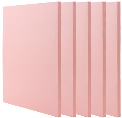 ZEONHEI 5 Stück rosa A4 Gummi-Schnitzblöcke, 21,6 x 30,6 cm, große Stempelschnitzblöcke, weicher Gummi-Stempelblock, Linoleumblöcke für Druckherstellung, Gravieren, Basteln