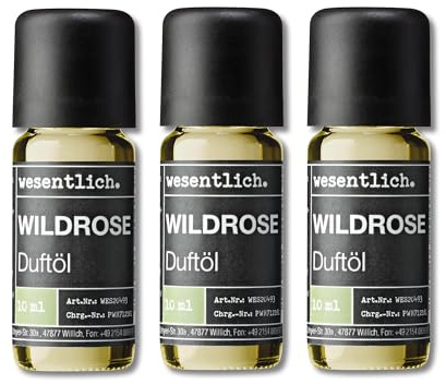 wesentlich. Duftöl Set - harmonische Duftkompositionen für Duftlampe, Diffuser und Kerzen – 3er Set Rose