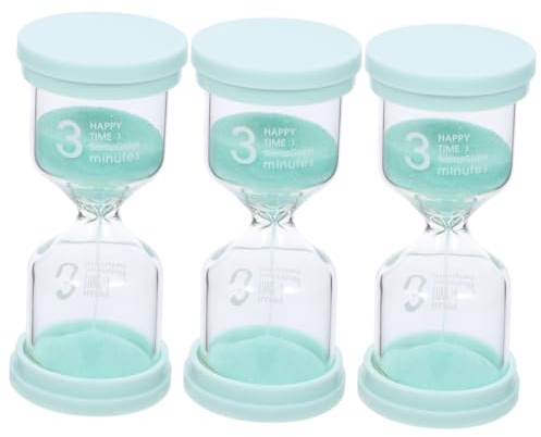 TOPBATHY 3 Pz Timer a Clessidra Orologio a Sabbia Minuti Clessidra Per i Bambini Timer Per Le Uova Per Bambini Decorazione Mini Clessidra Uova Per Decorare Tempismo Bambino Tavolo Bicchiere