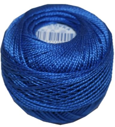 PERLOVKA Kreuzstichgarn Baumwolle Perlgarn 10g 85m blau (5572)