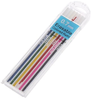 1 Box 0,7 mm farbige Druckbleistift-Mine, radierbar, für Studenten, Schreibwaren Nr. 2