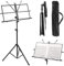 Notenständer Klappbar Stabil, Notenständer & Tischständer 2 in 1 Doppelnutzung, Höhenverstellbar Notenpult mit Wasserdicht Tragetasche, Notenhalter für Kinder und Erwachsene, Music Stand Schwarz