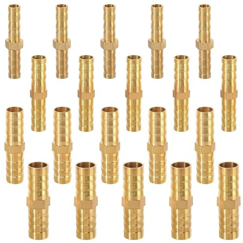 BUOSHUO 20 Pezzi Connettori per Tubo in Ottone,Diametro 6mm/8mm/10mm/12mm