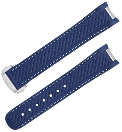 AXPTI Uhrenarmband für Omega-Armband Aqua Terra 150 M AT150, ultraleicht, Worldtimer, 43 mm, 41 mm Faltschließe, 20 mm / 21 mm, 21 mm, Achat