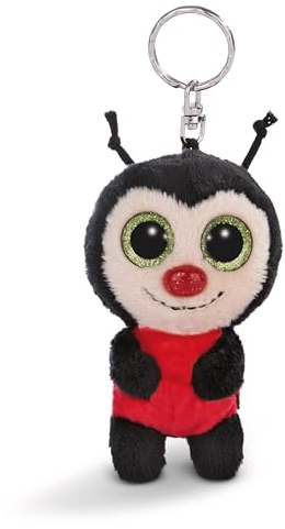 NICI GLUBSCHIS de Mariquita Lily May, 9 cm, Negro, Fiel compañero de Peluche para Mochila o Bolso, Llavero para Todas Las Edades, 62590, Color