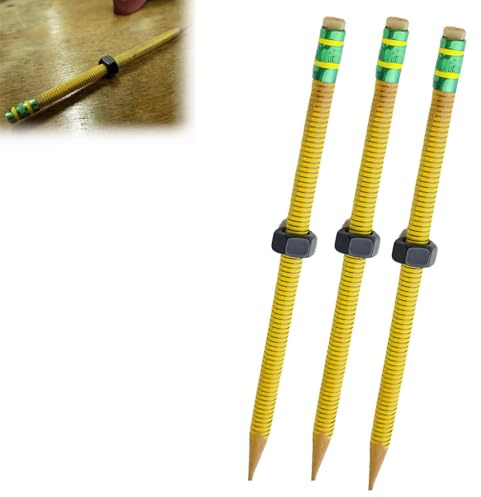 KIEYIQE Crayon TDAH - Crayon à fil pour TDAH avec gomme, Stylo à fil pour concentration, Matériel d'apprentissage pour l'autisme, Soulagement sensoriel, Anxiété (3pcs)