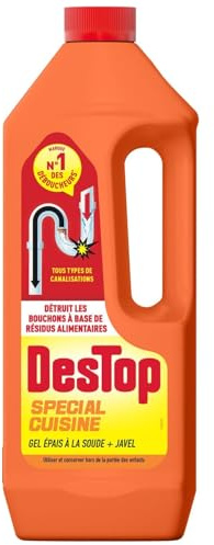 DESTOP – Gel Puissant pour Cuisine, Débouchage Rapide et Efficace des Canalisations (1L) - Lot de 3 - vendu par Lot