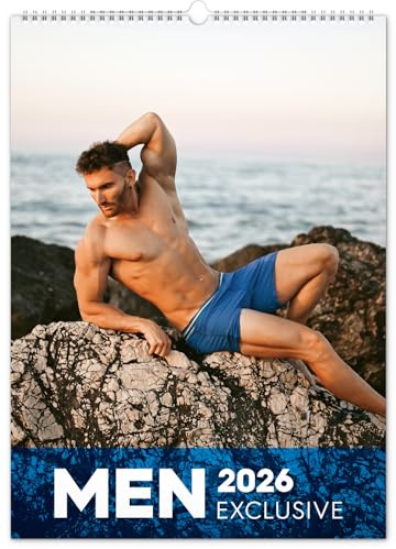 Men Exclusive 2026, Wandkalender Nackte Männer Erotik Kalender, Sexy Kalender XXX Erotiek Männerkalender 33 x 46 cm