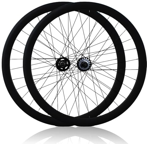 Fixed Gear 700C Laufradsatz 17T 32 Speichen V-Bremse 100mm/120mm Bahnrad-Laufräder Fixie-Einzelgeschwindigkeit-Räder Vorder- Und Hinterrad Für 23C Höhe 40/90 Mm