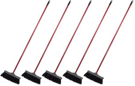 FercasaShop® Set 5 Scope da Esterno Industriale o Giardino con Setole Rigide Dure Incluso Manico in Metallo 140 cm.