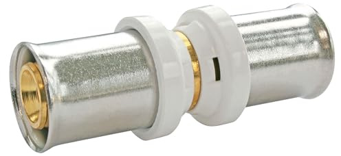 SOMATHERM FOR YOU - Set di 10 Manicotti Uguali a Pressare per Tubo Multistrato Ø16 - Multisertaggio TH/H/U - Corpo Ottone CW617N - Manicotto in Acciaio Inox - Finestra di Controllo