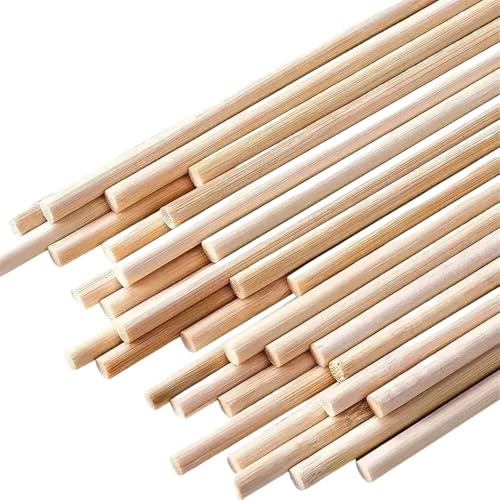 Holzdübelstangen, 4 mm Holzstäbchen, Bastelmaterial, 100 oder 500 Stück(100pcs)