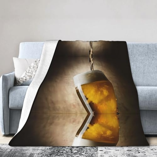 QAZWZML beer glass Printed bed blanket multi-yard flannel blanket home decor gift 4 sizes 60x50