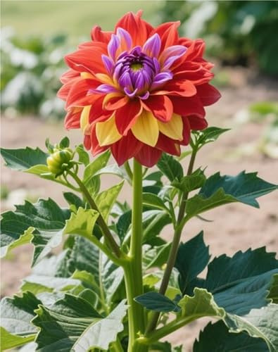 Dalia bulbi,Dalia pianta vera,Piante erbacee perenni,Facile da curare,Decorazione del giardino, bulbi belli e sani(non fiori artificiali)-2 bulbi-A