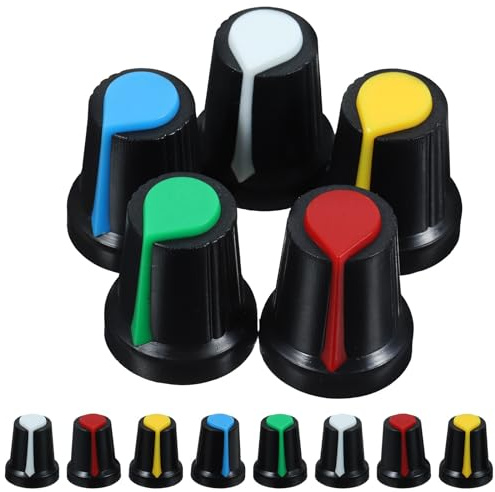 Toyvian 50 Stück Gitarrenknöpfe Potentiometer Drehknöpfe aus Kunststoff mit 6mm Welle Griff und Exzellentes Tastgefühl für E-gitarren Zubehör
