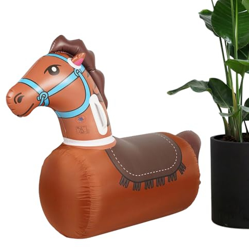Aufblasbares Hüpftier – 103 cm Großes PVC-Reitpferd, Auslaufsicheres Hüpfspielzeug, Realistischer Hüpfer Im Freien, Aktives Spieltrainingsgerät Für Und Mädchen, Hof, Innenreisen, Familientreffe