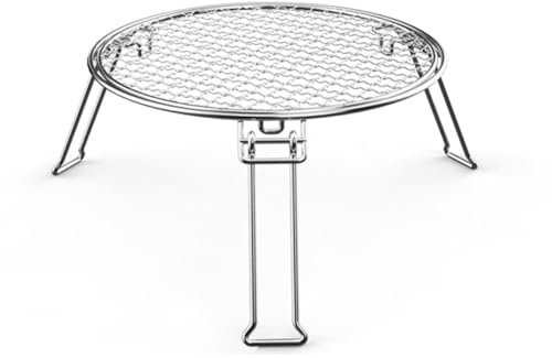 JoyousMall Parrilla plegable para barbacoa, de acero inoxidable, soporte portátil para picnic al aire libre con 3 patas para barbacoa