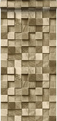 papier peint imitation bois en 3D cervine 53 cm x 10.05 m - ESTAhome
