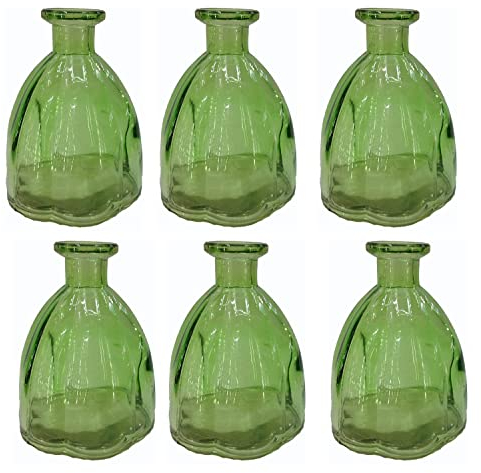 Bottiglia decorativa in vetro, 3 o 6 pezzi, in sughero, in vetro, per farmacia, liquore, farmacia, vetro vintage (6 pezzi, blu)