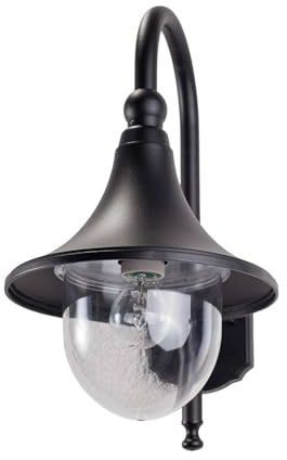 Lindby Outdoor Wall Light Daphne dimmable (Modern) in Black Made of Aluminium (1 Light Source, E27) from wall lamp for Exterior/Interior Walls House Terrace und Balcony