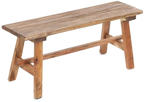 DESIGN DELIGHTS Banc en bois rustique Anzio | pliable, 90x26x39cm(LxlxH), banc en bois recyclé | banc dans un look vintage tendance