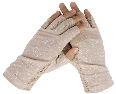 FakeFace Damen Herren Baumwollhandschuhe Fingerlose Handschuhe Rutschfeste Fahrradhandschuhe Sonnenschutz Halbfinger Fäustlinge Laufhandschuhe für Autofahren Motorrad Fahrrad Sport Camping Outdoor