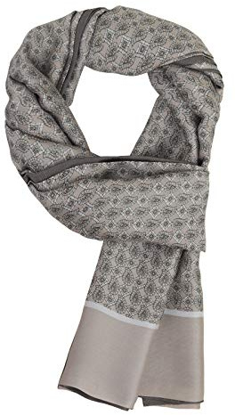 WANYING Uomo Sciarpa di Seta Lungo Doppio Strato in Seta Artificiale Casual Business Gentleman per Primavera Autunno - paisley grigio chiaro