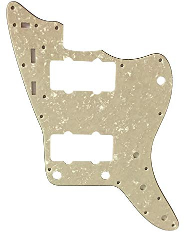 Passend für US-Jazzmaster-Stil Gitarren-Pickguard (4-lagig, elfenbeinfarbene weiße Perle)