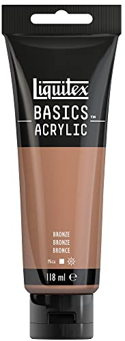 Liquitex 8870057 Basics Acrylfarbe Bronze – 118ml Tube, lichtecht, mittlere Viskosität, seidenglänzend, monopigmentiert, Archivqualität
