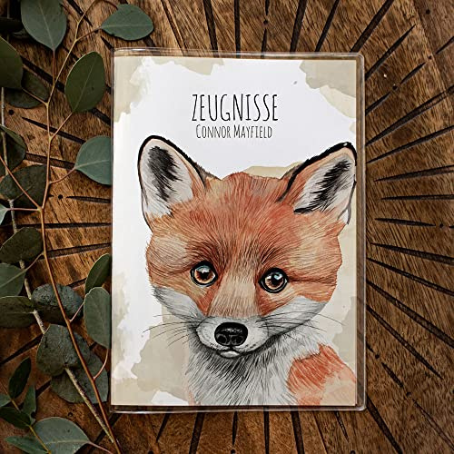 Hausaufgabenheft Hülle Fuchs Füchschen Fuchsbaby Junges Jungtier personalisierbar Schulanfang Schulanfänger Einschulung Wunschname Name hh05 - ausgewählte Größe: *Hülle Hausaufgabenheft*