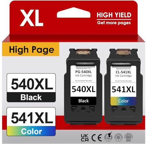 Firstoner 540XL 541XL Multipack, Druckerpatronen PG 540XL und CL 541XL Ersatz für Canon Druckerpatronen 540 541 für Pixma MG3650 MG3500 MG3650s MX395 TS5150 TS5151 (Schwarze, Farbe)