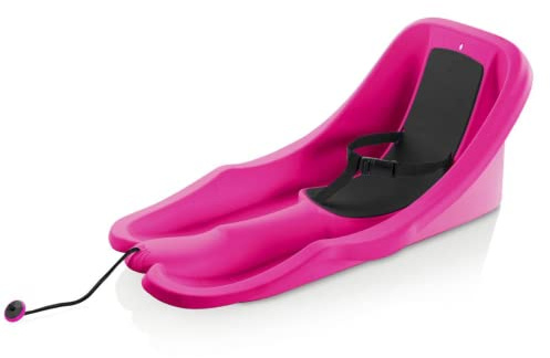 Gizmo Riders - Slitta per bambini da 6 mesi a 3 anni, slitta per bambini con cintura di sicurezza, slitta in plastica di alta qualità, colore: rosa