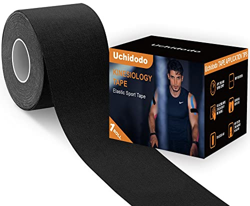 Kinesiotape,Strap Body Tape Bandes de Kinésiologie 5m x 5cm Soutien musculaire Soulager la douleur Ruban Adhésif Résistant à l'eau | Optimal pour le Sport (noir)