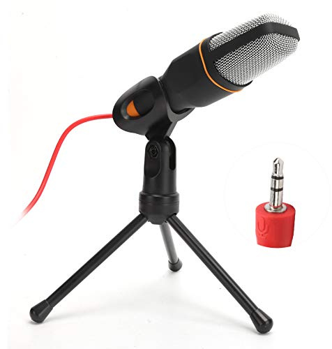 Zunate Studio-Kondensatormikrofon, Professionelles Rauscharmes HiFi-Stereo-Nierenmikrofon-Set mit Nierencharakteristik und Desktop-Stativ für die Aufzeichnung von Live-Broadcast-Sprache (Schwarz)