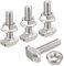 sourcing map M6x25mm T Ranura Inserción Perno y M6 Hexagonal Brida Tuerca Juego, 10 Juegos Martillo Cabeza T-Perno T Forma Perno Deslizante Tornillo para 30 Serie Aluminio Perfil