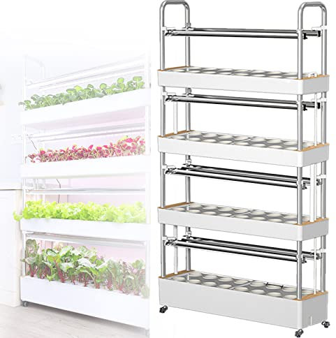 JINGEDD Torre Idroponica,Piante Idroponiche Verticali Coltivano Kit,Serra da Giardinaggio Interno 3 Strati 48/64/90/120 Fori Vegetali in PVC di Coltivazione Verdure,per Erbe,Frutta E Verdura,64hole