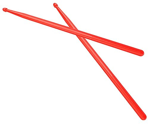 Rote Nylon Drumsticks W140, 1 Paar mit Langem Griff | Leichtes Zubehör für Perkussionsinstrumente, Griffige Ausführung für Professionelle und Junge Schlagzeuger