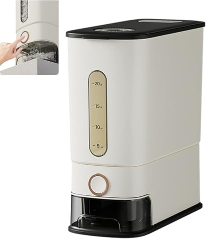 bellv Rice Dispenser - Rice Cereal Dispenser for Grain Container 24L | Hermetically Sealed Rice Storage Container for Countertop, Living Room, Warehouse, Cupboard