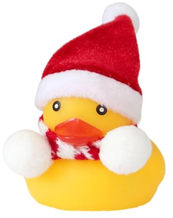 Canard tableau de bord de Noël | Canard en caoutchouc de Noël, Squeeze Duck Décorations de tableau de bord de voiture avec chapeau pour adultes gagnant décoration intérieure max
