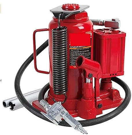 VChics Wagenheber hydraulisch, Pneumatischer, lufthydraulischer Flaschenheber mit manueller Handpumpe, 20 Tonnen (40.000 Pfund) Kapazität, rot Zum Heben Schwerer Maschinen und Fahrzeuge
