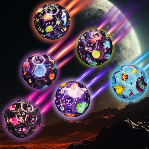 Sexyhot Pack of 6 Rubber Ball, Moon Ball, Springball Für Kinder, Hohe Springender Gummiball, Hohe Elastizität, Geeignet für Outdoor, Party, Geburtstagsgeschenke