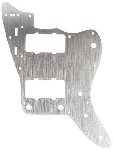 13-Loch-P-Bass-Schlagbrett, Schlagplatte mit Befestigungsschrauben für Präzisionsbässe, Abschirmung aus Reiner Aluminiumfolie, für Jazzmaster-Gitarren (Oxidiertes Silber)