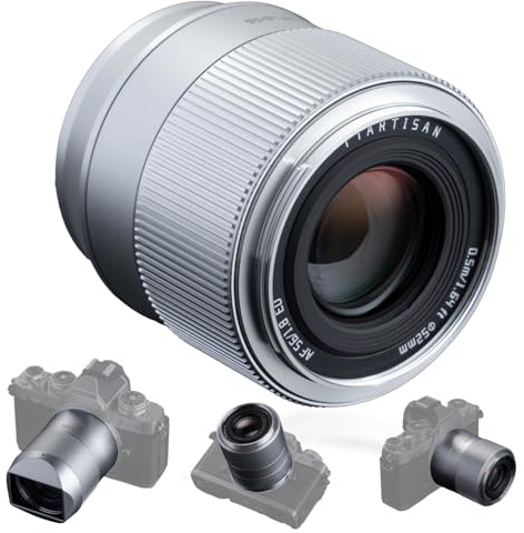 TTArtisan 56mm F1.8 Objektiv für Z Mount Autofokus-Objektiv APS-C Frame Kameras ZFC Z50 Z5 Z6 Z6II Z7 Z7II Z9.(Silber)