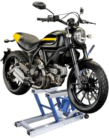 Tyvotrend Hydraulischer Motorradheber, Höhenverstellbar Motorrad Hebebühne mit 4 Roller, Mobil Motoständer mit Abnehmbarer Griff, Motorradhebebühne für Reparaturen, Tragkraft 680kg