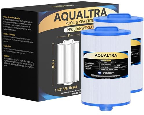 AQUALTRA Spa Filterkartuschen Kompatibel mit PWW50P3(39MM Grobgewinde), 6CH-940, FC-0359, 817-0050, 194 x 150 MM Schraube in SAE Gewinde Filter 2 Stück