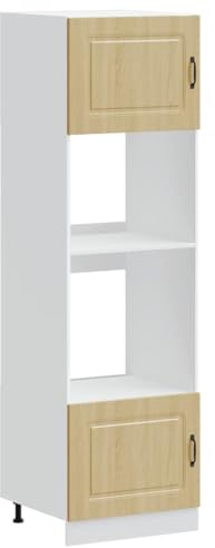 vidaXL Herdumbauschränke 2 STK. Kalmar Sonoma-Eiche Holzwerkstoff, Küchenschrank, Ofenschrank, Backofenschrank, Herdschrank, Küchenzeile, Küchenmöbel