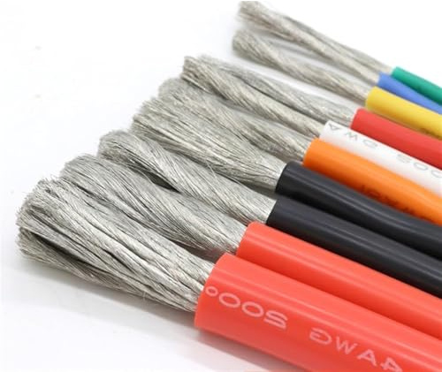 Canalina for cavi elettrici Solido 1 metro 5 metri Cavo ultra morbido resistente al calore 30 AWG 10 AWG Connettore for cavi in ​​silicone di rame flessibile ad alta temperatura (Colore: Bianco, Dimen