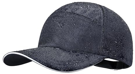 PivotWing Impermeable Casquette Homme Femme, Anti UV Upf50+ Casquettes De Baseball Homme Femme, Réfléchissante Réglable Non-Structuré Chapeau Casquette Running Golf Sport, Marine One Size