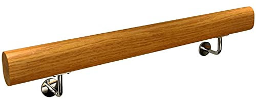 Holzleiter für Kinder und ältere Menschen, wandmontierte Leiter mit Edelstahlhalterungen, Innengriffstange (0,5 m)